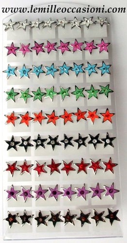 Orecchini forma stella smalto e strass